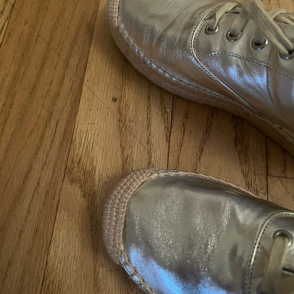 Maison Margiela - silver raffia sneakers - bit of a built-in platform - 37 - Picture 8 of 8